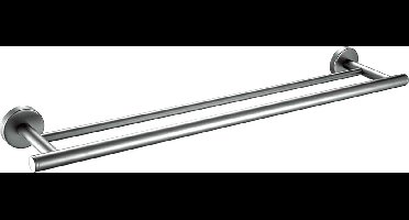 Profielenloods - Handdoekhouder dubbel gunmetal - monteren met schroeven