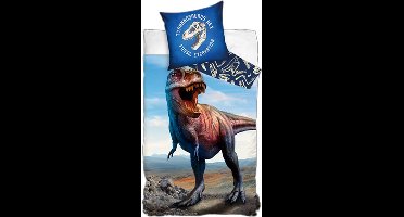 Dreamee Dekbedovertrek T-rex - 140 x 200 cm - Katoen - 60 x 70 cm