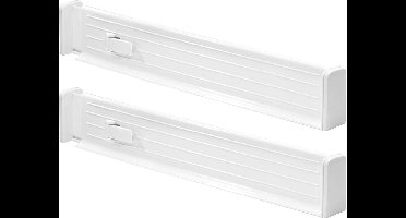 Luvetrex ® Verstelbare lade-organizer, ladeverdeler van kunststof voor de keuken, set van 2 ladeverdelers, wit