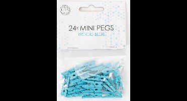 72 Mini houten knijpers Baby / Licht Blauw - Feest Thema Polaroid Foto Ophangen Klein Knijper