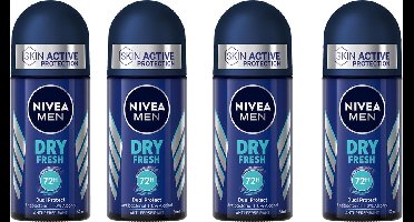 NIVEA MEN Deo Roller - Dry Fresh - 4 x 50 ml