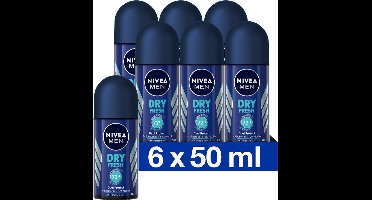 NIVEA MEN Dry Fresh - 6 x 50ml - Voordeelverpakking - Deodorant Roller