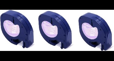 Label Tape Geschikt voor Dymo 91204 - Zwart op Groen | 12 mm x 4 m | S0721640 - 3 stuks - Geschikt voor: 109 XR 2000 LT-100HLT-100T QX50 XM XR