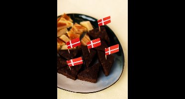 100x Cocktailprikkers Denemarken - Hapjes Cocktail Tapas Zomer Terras EK / WK Voetbal