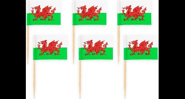 100x Cocktailprikkers Wales - Hapjes Cocktail Tapas Zomer Terras EK / WK Voetbal
