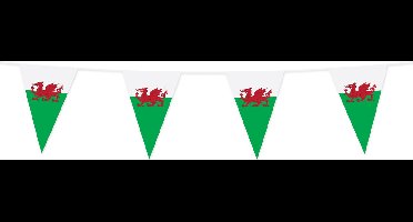 6x Vlaggenlijn Wales 10 Meter - Voetbal EK WK Landen Feest Versiering Decoratie
