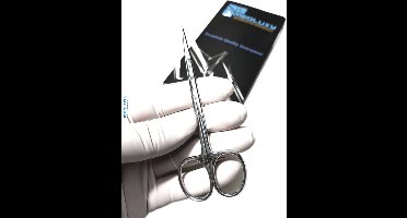 MEDLUXY® Pro EXCLUSIVE - Nagelriemschaar (huid- en vellenschaartje) - Classic (haak curve) gebogen TIP - Micro Fijn Spits / Scherp punt - 11 cm - EXCLUSIEF - PM0016 (Nagelriemknipper, Cuticle Scissor)