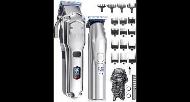 Professionele tondeuse en trimmerset: draadloze tondeuse voor mannen, kappersset
