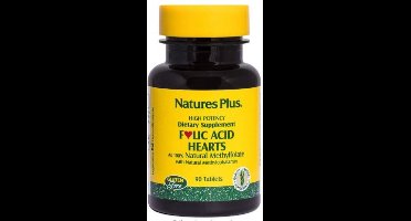Folic Acid Hearts, Foliumzuur, 90 tabletten, Nature's Plus