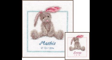 Vervaco - Telpakket kit - Geboorte - Schattig konijn - PN-0144493 - Borduren - Borduurpakket - Borduurpakket geboorte - Borduurpakket volwassenen