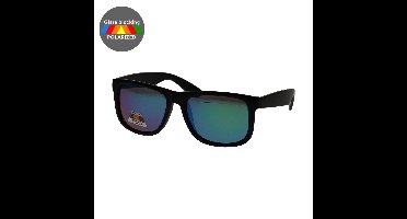 Spectrum Polarized Zonnebril Vierkant Mat Zwart Groen Heren