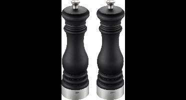 GEFU Peper en Zoutmolenset Flavio - Set van 2 stuks - Kunststof - Zwart