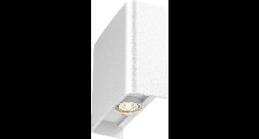 LED Wandlamp - Kingtron Victo - Up & Down - 2W 180lm - Helder/Koud Wit 6000K - Voor Buiten en Binnen - Waterdicht IP65 - Rechthoek - Wit