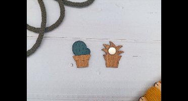 Houten Naaldenmagneet - Cactus