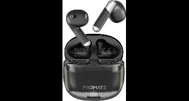 ProMate® TransPods - High Definition Transparent TWS Earbuds with IntelliTouch - Bluetooth v5.3 - 26 Uur Speeltijd - Ergonomisch Ontwerp - Ingebouwde Microfoon - Stijlvolle Transparante Oplaadcase