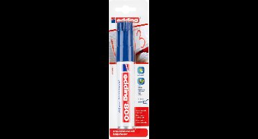 edding 800 permanent marker - blauw - 1 stift - dikke beitelpunt 4-12 mm - water en wrijfvast - voor karton, kunststof, hout, metaal, etc. - alcohol markers voor volwassenen