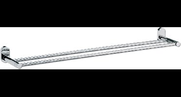 Kela Lucido - Handdoekrek met Wandbevestiging - Lang - Dubbel - Zilver