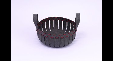 Vacavaliente - Opbergmand Medium (by Paola Navone) - Gerecycled Leer - Grijs