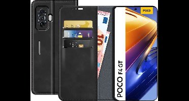 Just in Case hoesje geschikt voor Poco F4 GT - Hoesje met Pasjeshouder - Luxe Book Case - Zwart