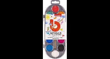 Bruynzeel Kids Waterverf Set van 12 Kleuren met Penseel