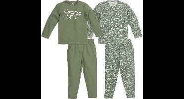 Meyco Baby Cheetah pyjama - 2-pack - forest green - 86/92