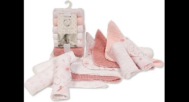 12 Pack Wasdoekjes 22 x 22 Cm Superior Quality Meisjes Wit/roze GP-25-1201