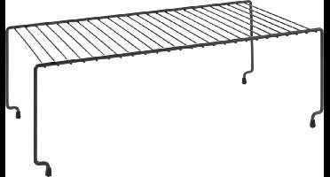 Metaltex - Stabiele stapelbare opberger Brooklyn - anti-slip - Opbergrek - Voor borden, schaaltjes en kopjes - 47x23cm - Zwart