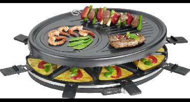 Clatronic RG 3776 Gourmetstel , 1400 watt, voor grillen en bakken, cool touch-behuizing, incl. houten spatel en pannetjes, zwart
