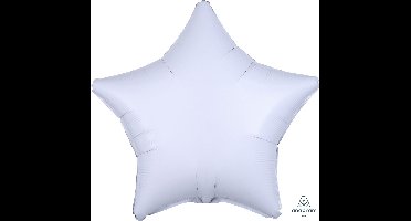 Standaard "Metallic Wit" Folie Ballon Ster, 48cm