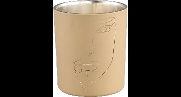 PTMD - theelicht - beige glass tealight woman face round