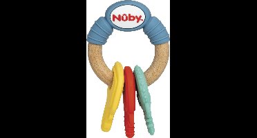 Nuby - Bijtspeelgoed - Houten & siliconen bijtsleutels - Bijtspeeltje voor Baby - 3+ maanden