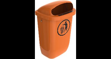 Afvalbak voor buiten, polyetheen, 50 liter, DIN 30713, oranje