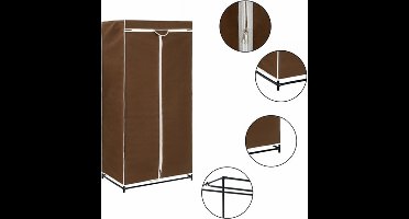 vidaXL - Kledingkast - 75x50x160 - cm - bruin