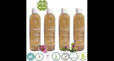 Ambachtelijke pure Marseillezeep Douche en bad gel 4x250ml | Met katoenbloesem extract | Le Serail | Traditie sinds 1949
