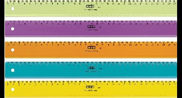 M+R lat, uit plastic, in geassorteerde kleuren, 30 cm
