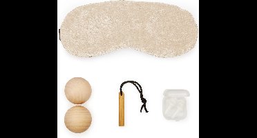 Kikkerland Kalmeringskit - Ontspan in enkele minuten - Bevat oogmasker, oordopjes, handballen en blaas pijpje