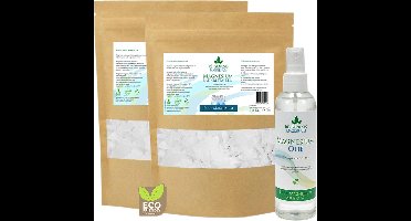 Ré-genesis Magnesiumolie 200 ml spray en 4 kg Magnesium Badkristallen Vlokken – Magnesium Badzout – Voetenbad - Magnesiumchloride voor spieren