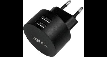 LogiLink USB-oplader 10.5 W 2x USB-A Zwart Binnen
