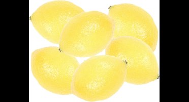 Kunstfruit - Set van 6x stuks - citroen - verzwaard - geel - 8 cm - kunststof decoratie