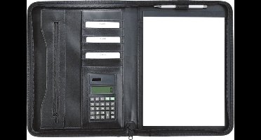Schrijfmap A4 met ritssluiting en claculator