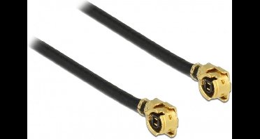 MHF I (v) - MHF I (v) kabel - Micro Coax (1,13 mm) - 50 Ohm / zwart - 0,05 meter