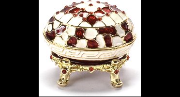 Luxe Decoratief Ei met Kristallen — Verzamelstuk in Keizerlijke Stijl — Handgemaakt, van de Czars Collectie door Atlas Editions voor verzamelaars, niet geschikt voor kinderen jonger dan 14 jaar.