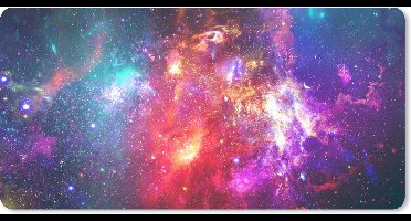Muismat xxl - Sterrenhemel - Neon - Licht - Heelal - Gamen accessoires - Muismat gaming - 120x60 cm - Gaming muismat xxl