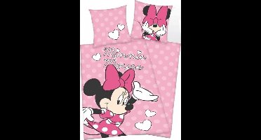 Minnie Mouse dekbedovertrek - eenpersoons - Disney Minnie dekbed - 140 x 200 cm.