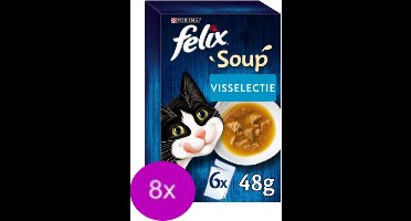 8x Felix - Vis Selectie - Kattensoep - 6x48g