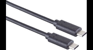 USB-C naar USB-C kabel - USB3.2 (tot 20 Gbit/s) - PD tot 20V/3A - video tot 4K 60Hz / zwart - 1,5 meter