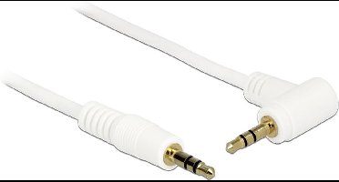 3,5mm Jack stereo audio kabel - haaks - verguld / wit - 2 meter