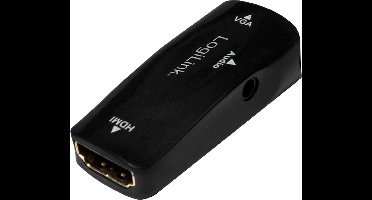 HDMI naar VGA + 3,5mm Jack adapter met HDCP - compact / zwart