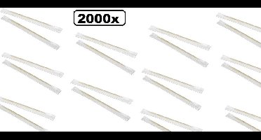 2000x Tandenstokers hout 2 punts 70mm per stuk verpakt - Festival food eten thema feest restaurant