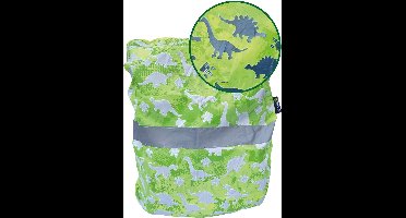 regenhoes rugzak reflecterend. Met afbeelding dinosaurus. Inclusief opbergetui